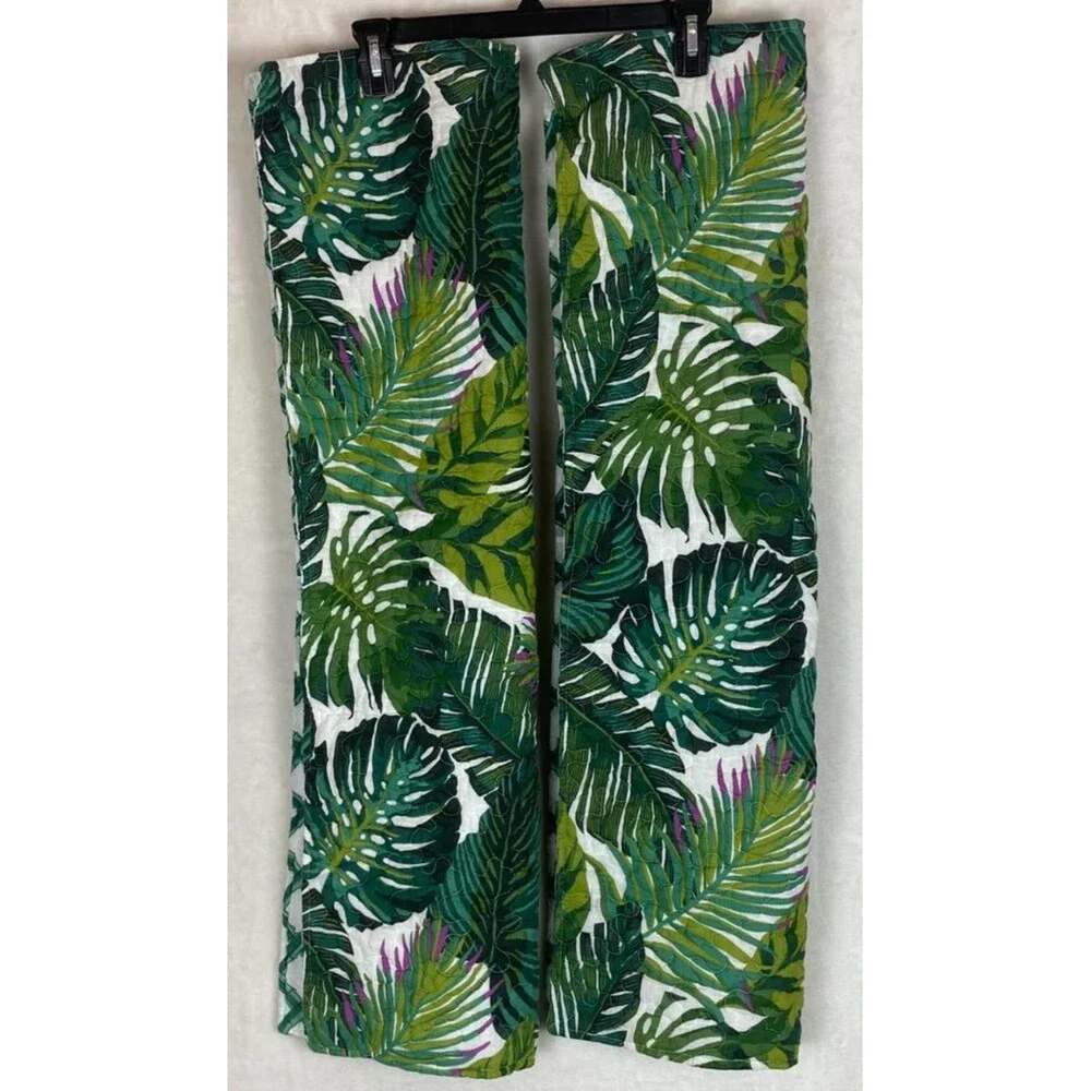 Modern Southern Home Set of 2 King Tropical Quilted Cotton Pillow Shams 19